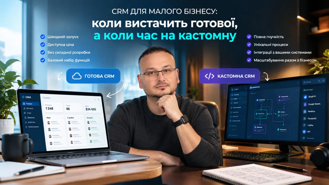 CRM для малого бізнесу: порівняння готової та кастомної системи